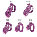 Purple Viper Chastity Cage – 5 Sizes, Wearable Base Ring, Sleek Snake Design