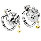 Metal Beast Tiger & Bull Chastity Cage with Bell