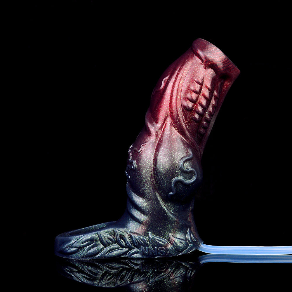 Black Samurai Squirting Penis Sleeve - Fantasy Cocksleeve Extender Fake Cum Condom