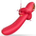 Tongue Licking G-spot Vibrator - Clit Anal Double Stimulator Handy Sex Toys for Women