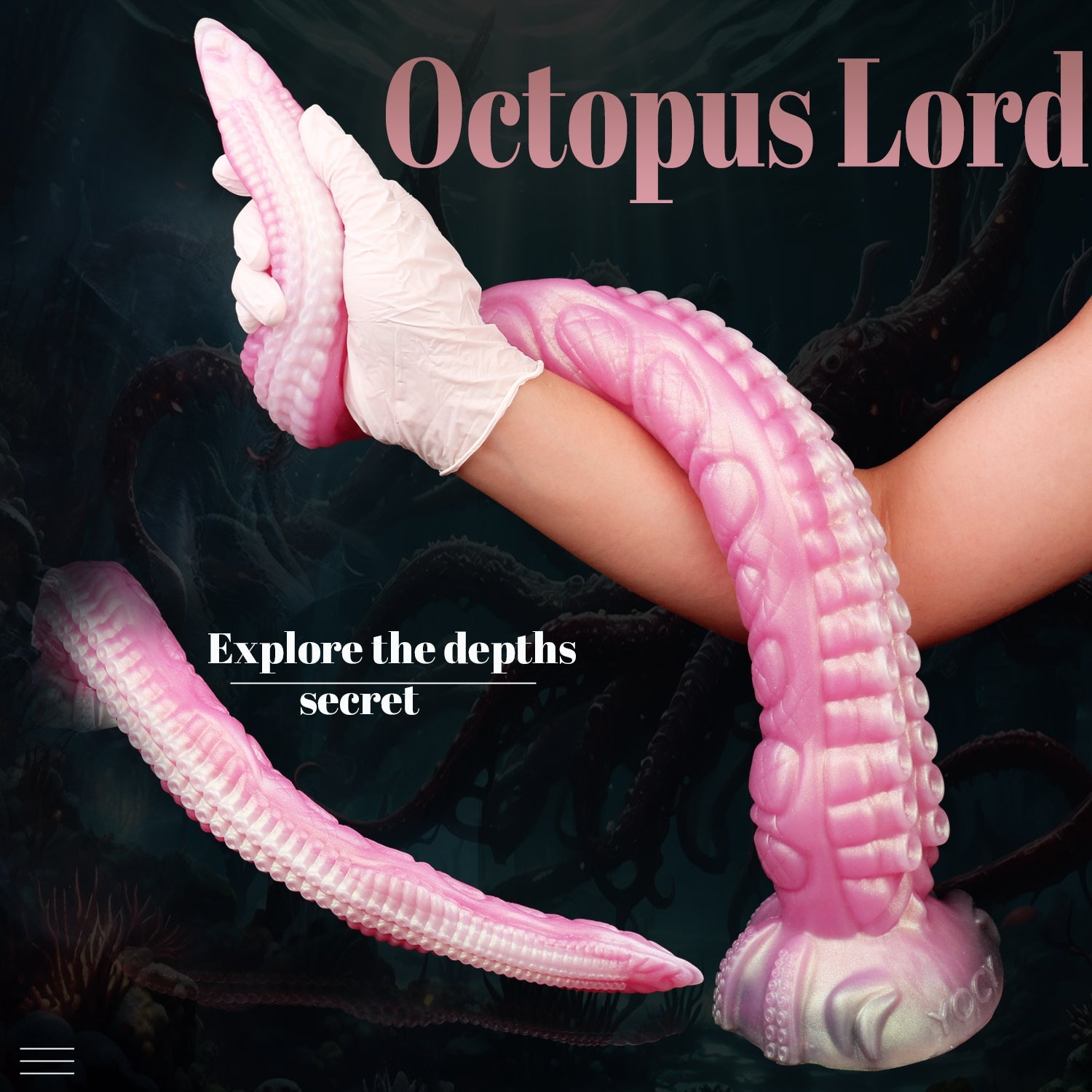 Platinum Silicone Tentacle Dildo – Fantasy Pink Big Suction Cup Sex Toys | S to XXL 25 Inch Sizes