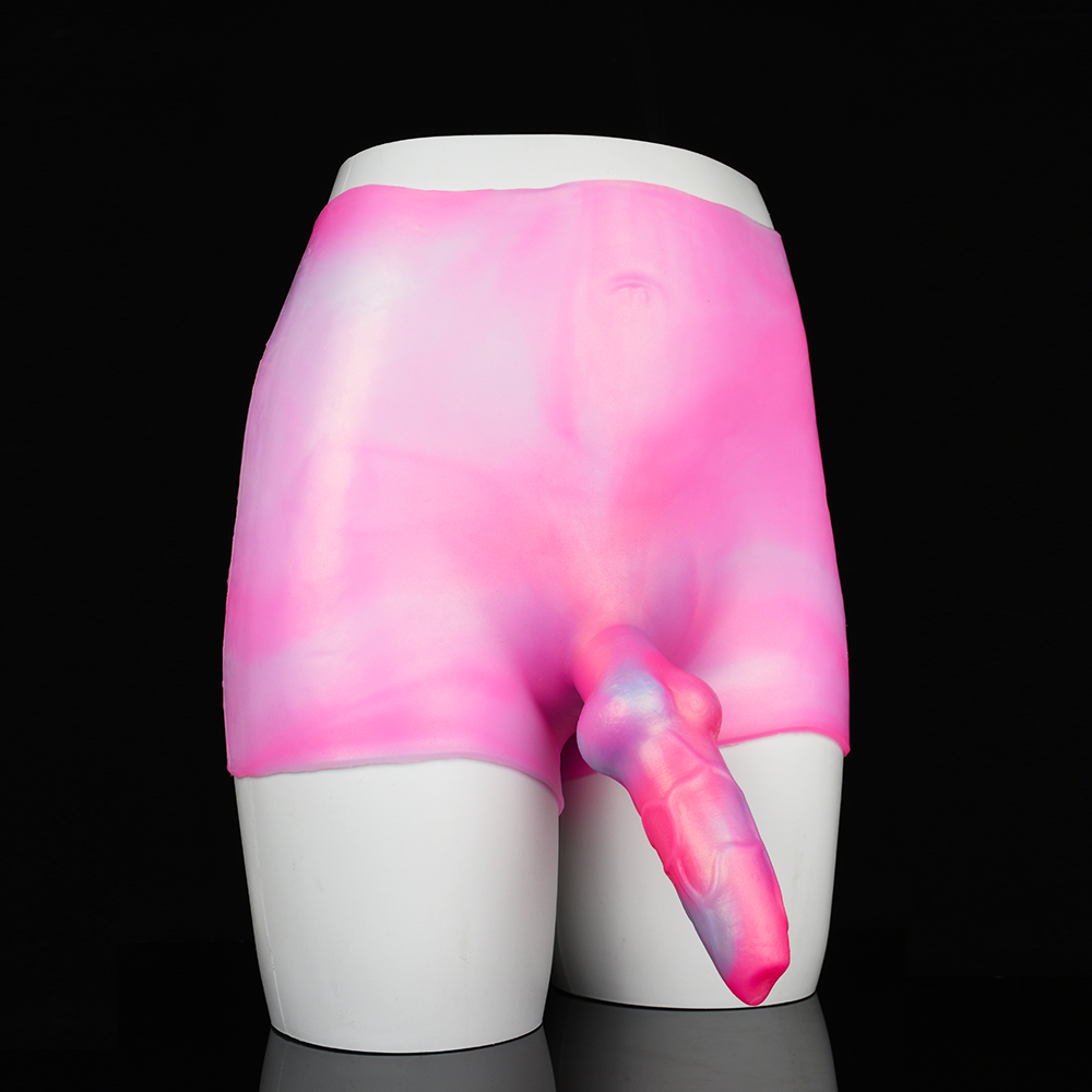 High-Waisted Strap-On Dildo Pants - Knotted Purple Dildos Sex Toys for Women Lesbian