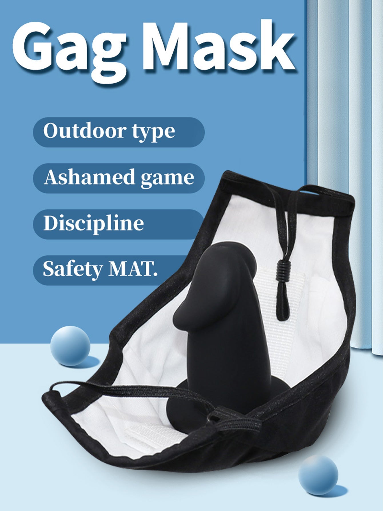 Dildo Gag Mask Oral Sex - Realistic Small Black Ballgag Sexual Toy for Women Men
