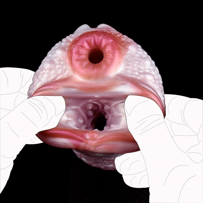 Fire Dragon Dual-Channel Pocket Pussy – Anal & Vaginal Fantasy Silicone Masturbator | Domlust