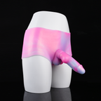 Realistic Strapon Dildo Box Briefs - Mixed Pink Silicone Anal Dildos Lesbian Couple Sex Toys