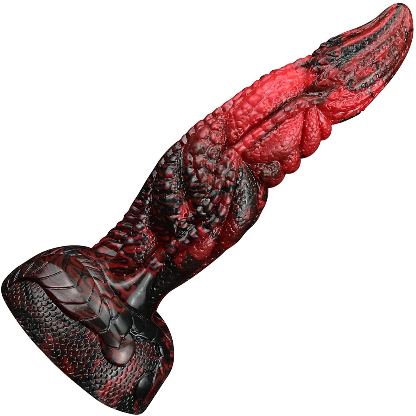 Domlust Volcanic Realistic Dildos, Huge Anal Dildo with Strong Sucker, Red-Black
