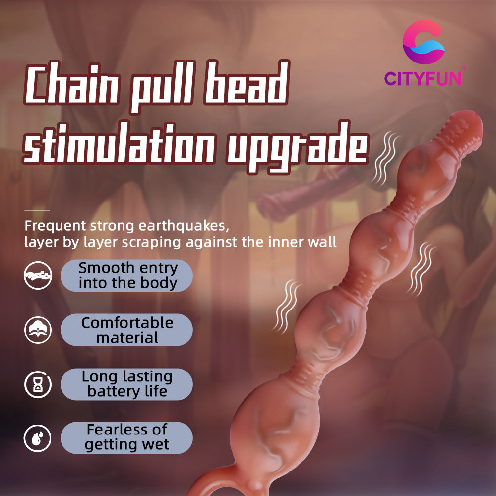 Vibrating Anal Beads Knotted Dildo - 4 Anal Balls Prostate Massager Sex Toys for Women Men