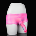 Wearable Strap-on Dildo Panties - Pink Knotted Dildos Box Brief Sex Toys for Women Lesbian