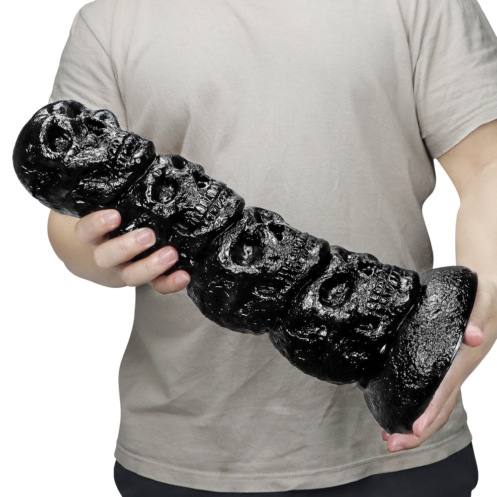 Fantasy Skull Huge Dildo Butt Plug - Big Black Monsterdldo Suction Cup Women Masturbator