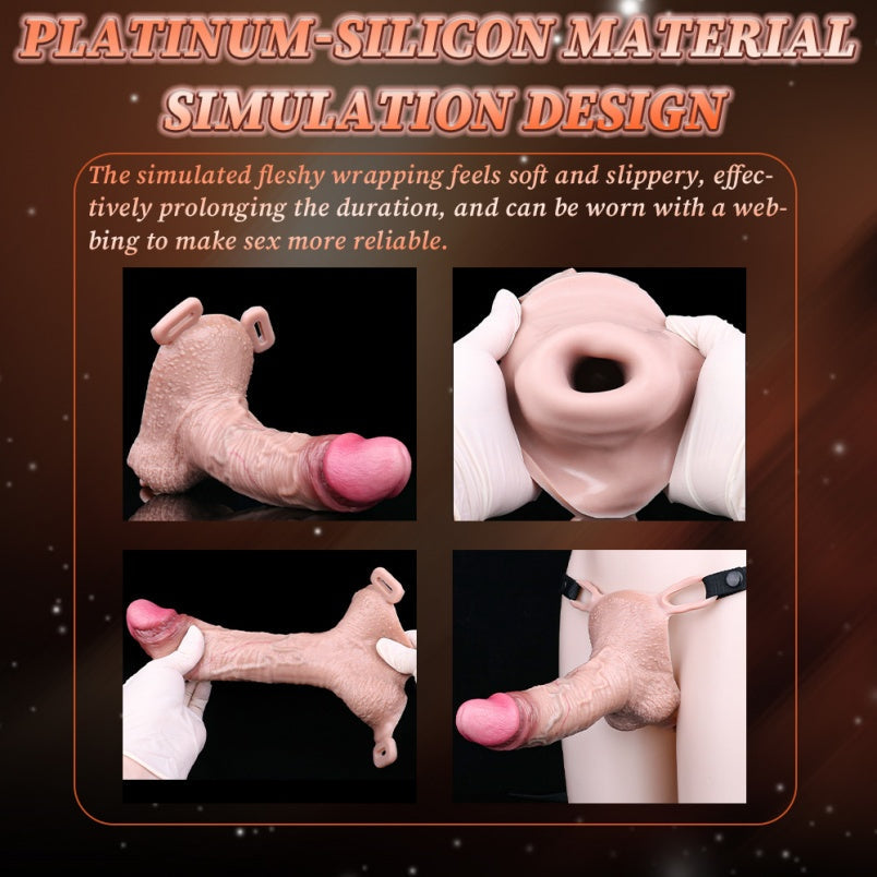 Wearable Silicone Realistic 8-Inch Penis Sleeve – Strapless Harness Belt Pants for Men