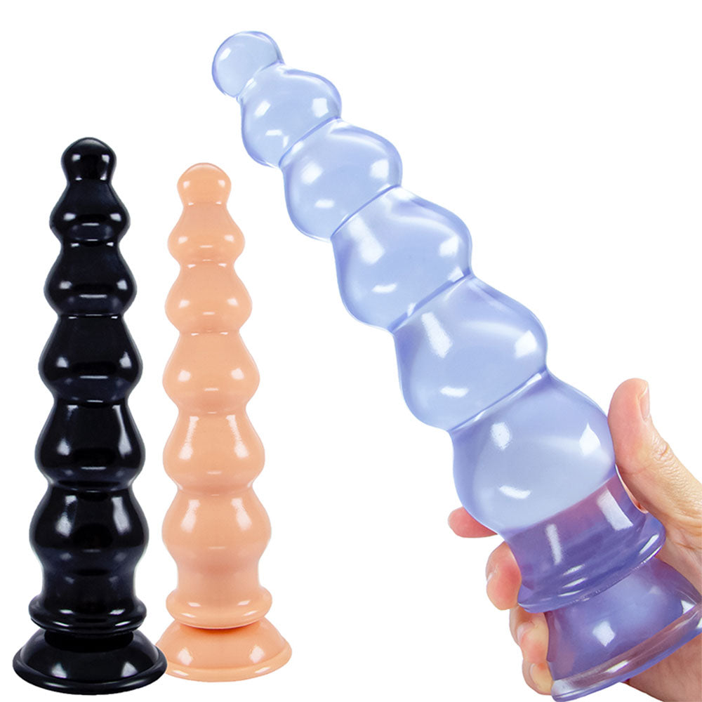 Giant Anal Beads Silicone Dildos - Soft Huge Dildo Butt Plug with Big Suction Cup