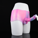 Realistic Strapon Dildo Box Briefs - Mixed Pink Silicone Anal Dildos Lesbian Couple Sex Toys