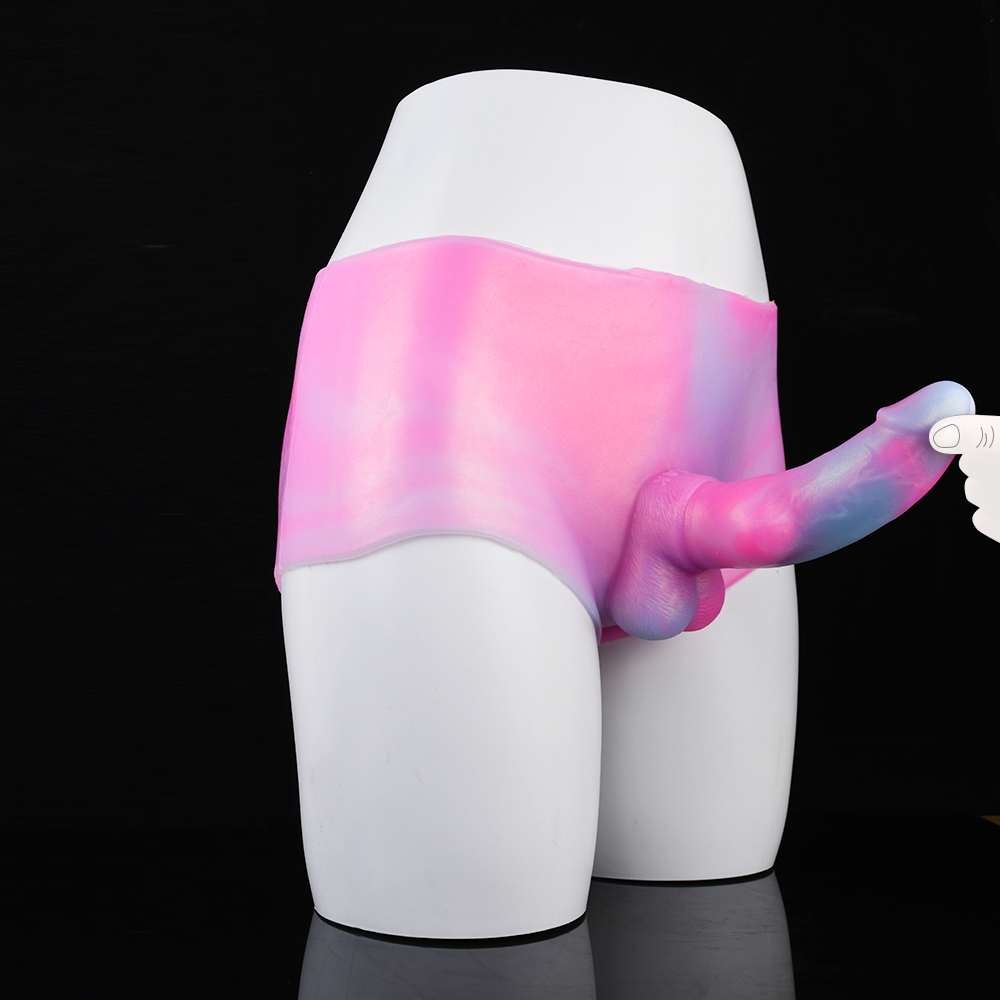 Realistic Strapon Dildo Box Briefs - Mixed Pink Silicone Anal Dildos Lesbian Couple Sex Toys