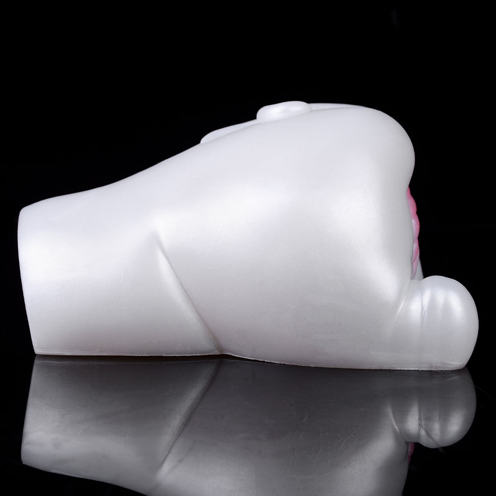 White Pig Pocket Pussy Masturbation Cup - Vibrating Bullet Animal Pussies Sex Toy for Men