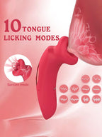 Mouth Oral Clit Stimulator - Tongue Licking Sucking Nipple Clitoral Vibrator Rose Toy