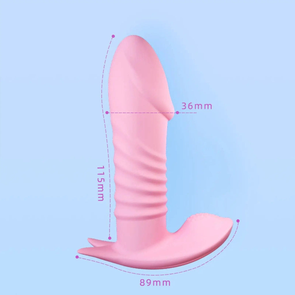 Domlust Thrusting Dildo Remote Control Panty Vibrator- 2cm Extension Distance for Extreme Sexual Enjoyment