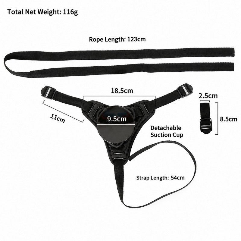 Adjustable Suction Cup Dildo Harness | Wearable Strap System for Silicone Dildos