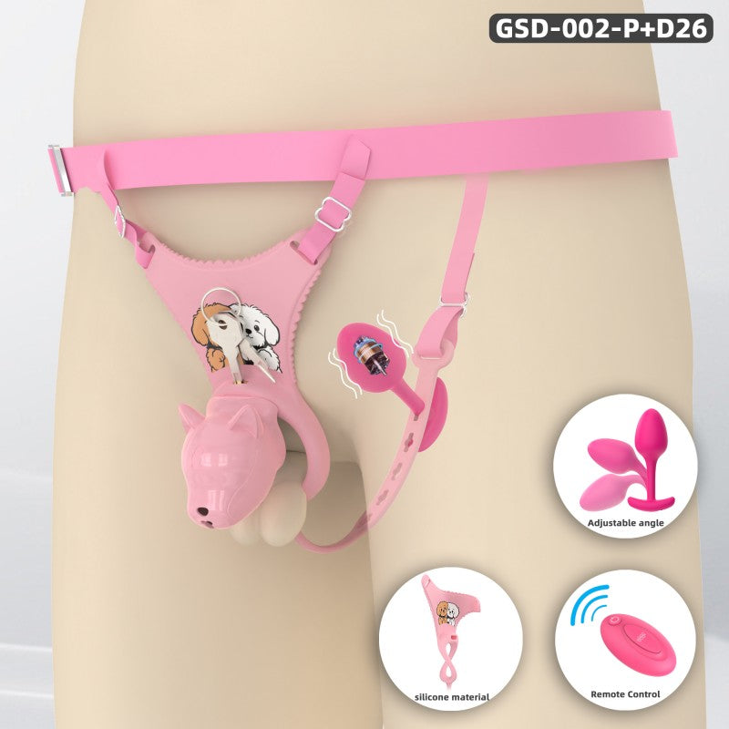 Puppy Head Chastity Cage Set with Underwear & Plug-GSD Series