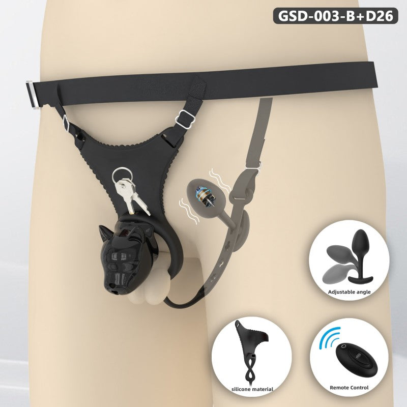 Puppy Head Chastity Cage Set with Underwear & Plug-GSD Series