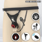 Flat Head Silicone Chastity Harness with Vibrating Plug & Remote Control-GSD Series
