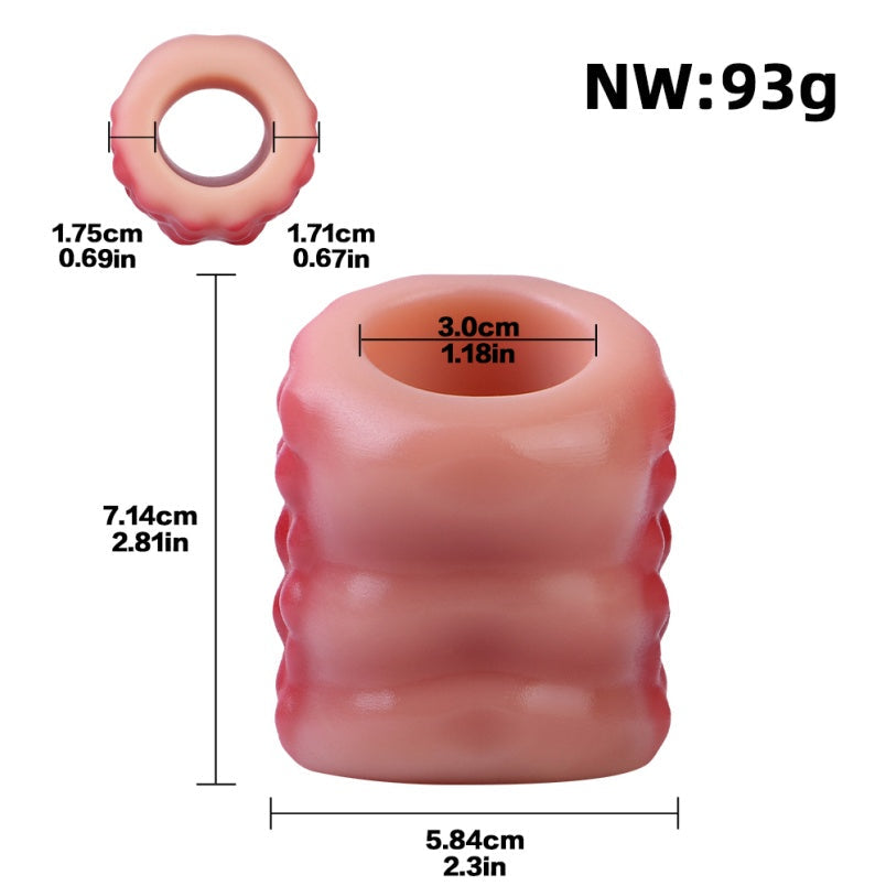 Crimson Stallion Cock Ring Sheath - Knots Pegging Sexuality Male Ejaculation Penis Extender