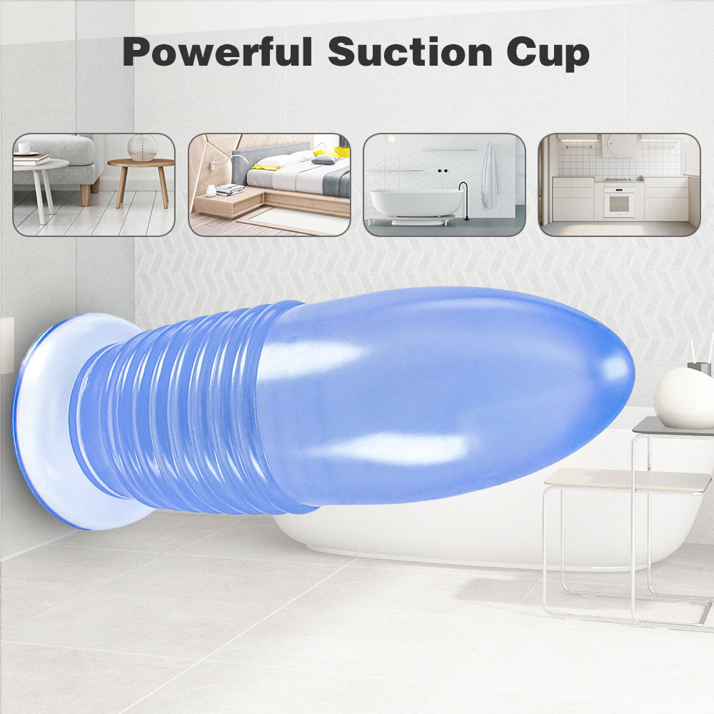 Big Bullet Anal Dildo Butt Plug - Soft Suction Cup Hands-free Sex Toys for Women Men