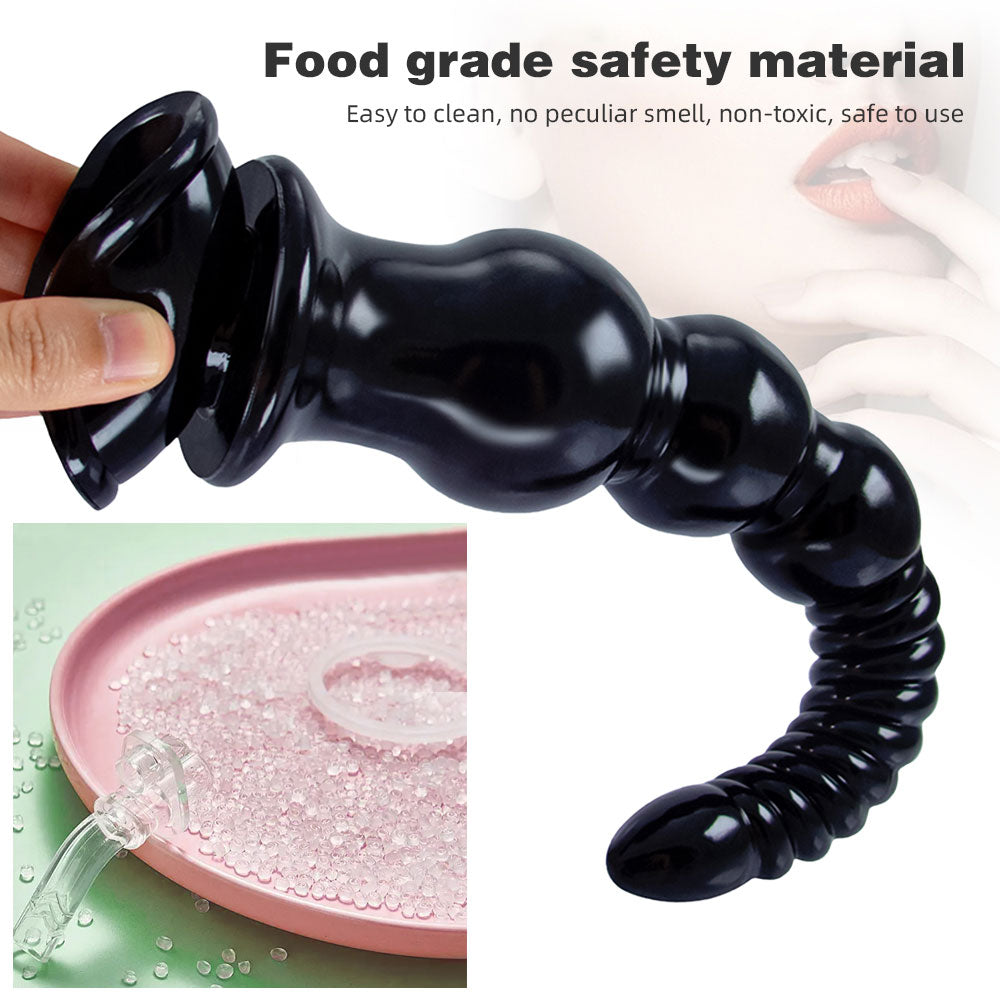 12 inch Long Dildo Butt Plug - Soft Graduated Sprial Fist Women Masturbator Powerful Sucker