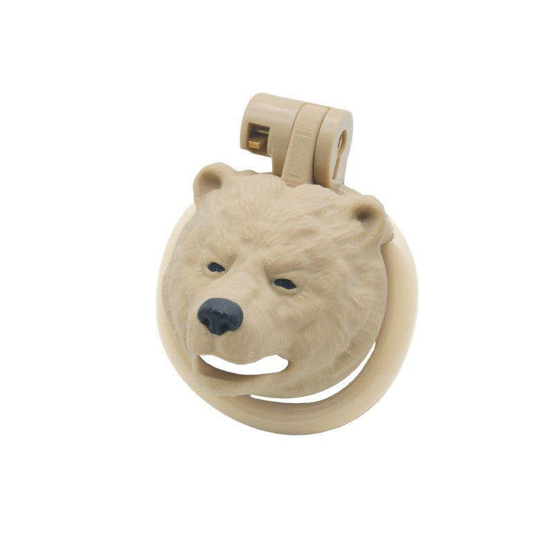 Bear Head Male Chastity Cage – Realistic Bear Head Design with Key Lock
