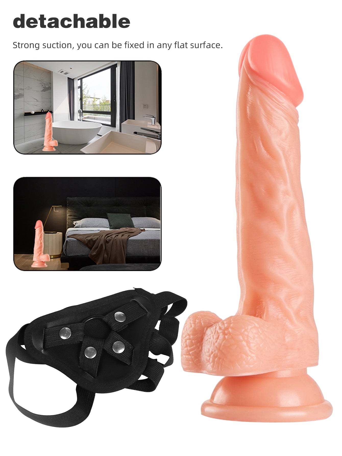 Strap On Realistic Dildos - Wearable Panty Belt G-Spot Anal Dildo Sex Toys for Women