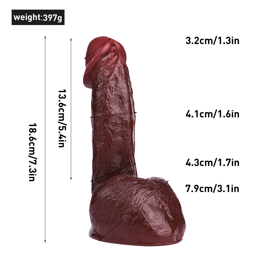 Realistic Black Dildo Anal Butt Plug - Big Testicle Suction Cup Masturbator Sex Toy for Women