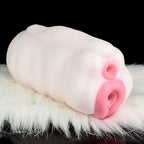 Domlust White Furry Pocket Pussy – Platinum Silicone Animal Fantasy Male Masturbator Dual Channel Vibrator Compatible Sex Toy for Men