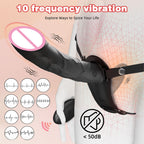 Double End Lesiban Strap On Dildos - Realistic Black Dildo Couple Sex Toy