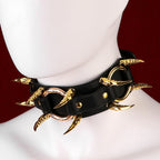 Fantasy Strapon Black Leather Collar – Female BDSM Training Restraint Set