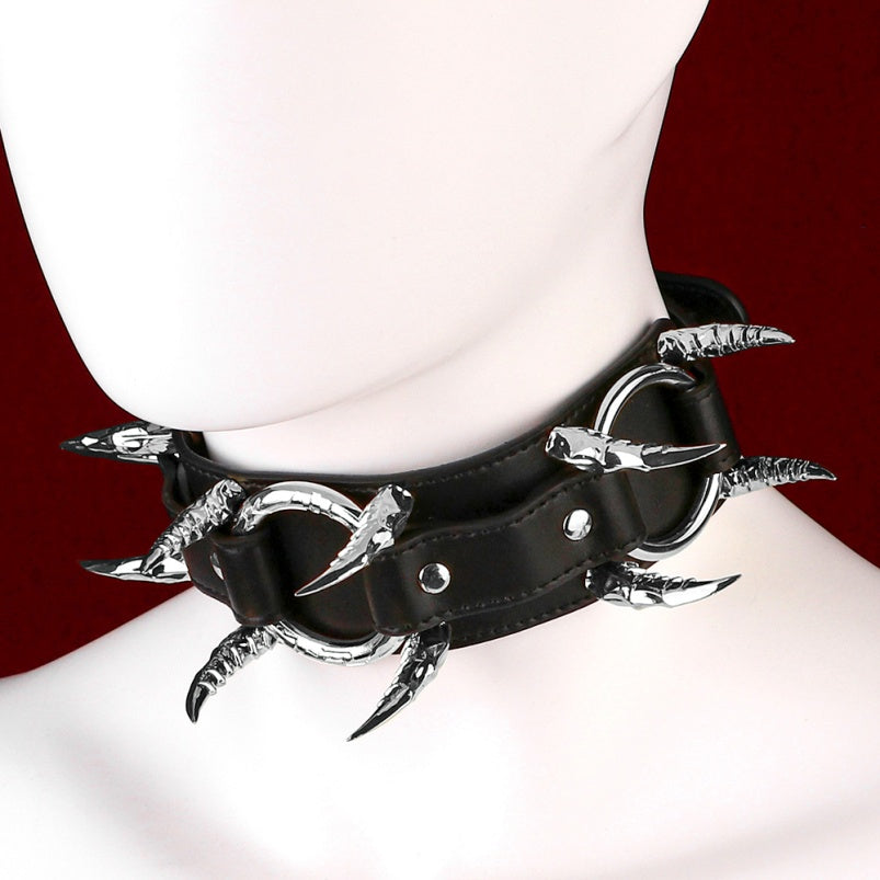 Fantasy Strapon Black Leather Collar – Female BDSM Training Restraint Set