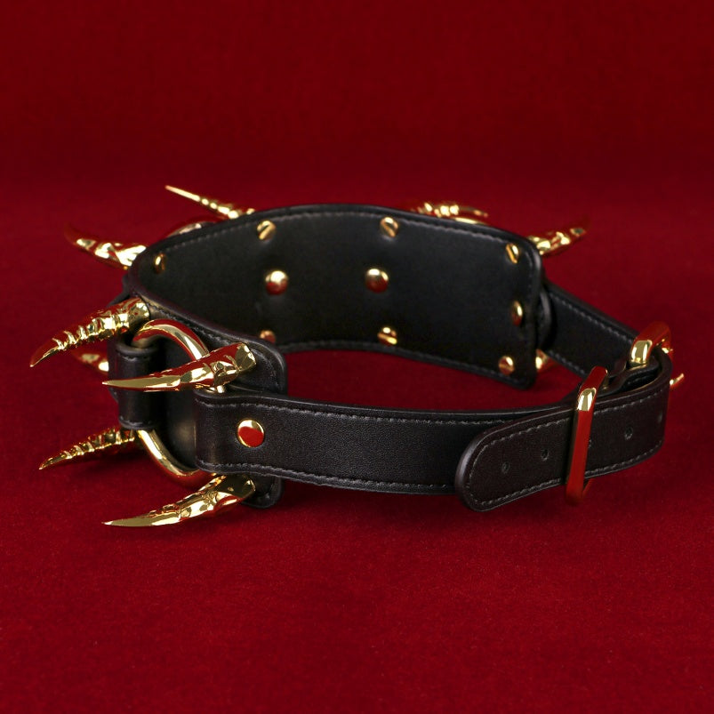 Fantasy Strapon Black Leather Collar – Female BDSM Training Restraint Set