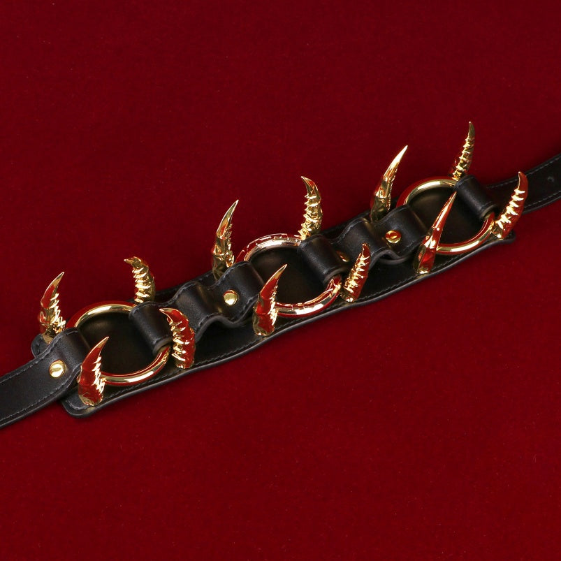 Fantasy Strapon Black Leather Collar – Female BDSM Training Restraint Set