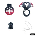 Succubus Heart Chastity Cage – ABS Male Chastity Device with Plate | Short & Long Cage | 3 Ring Sizes | Optional Three-Way Belt