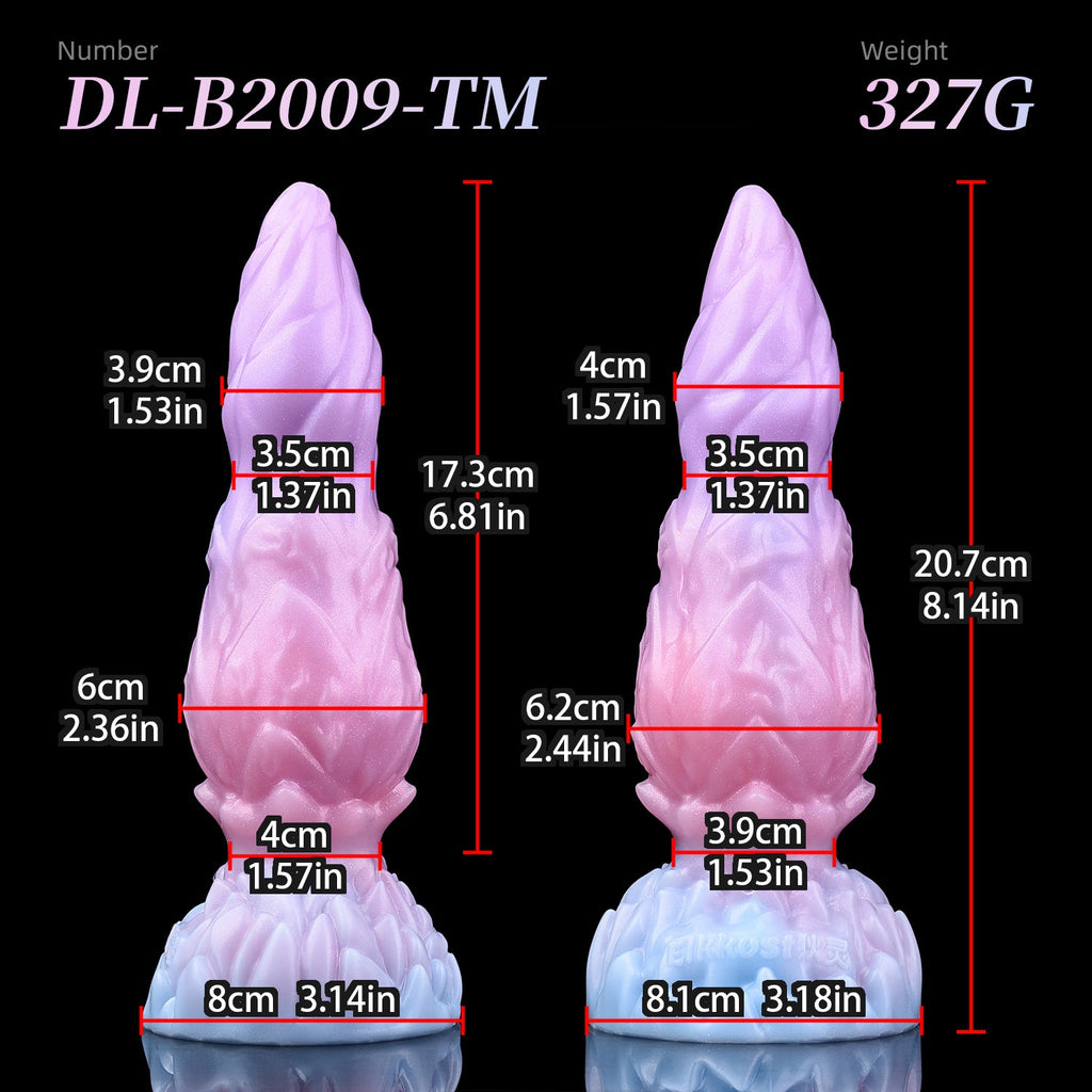 Domlust Pink Inflatable Dragon Dildo – Platinum Silicone Dual-Mode Fantasy Inflatable Knotted Fetish Sex Toy