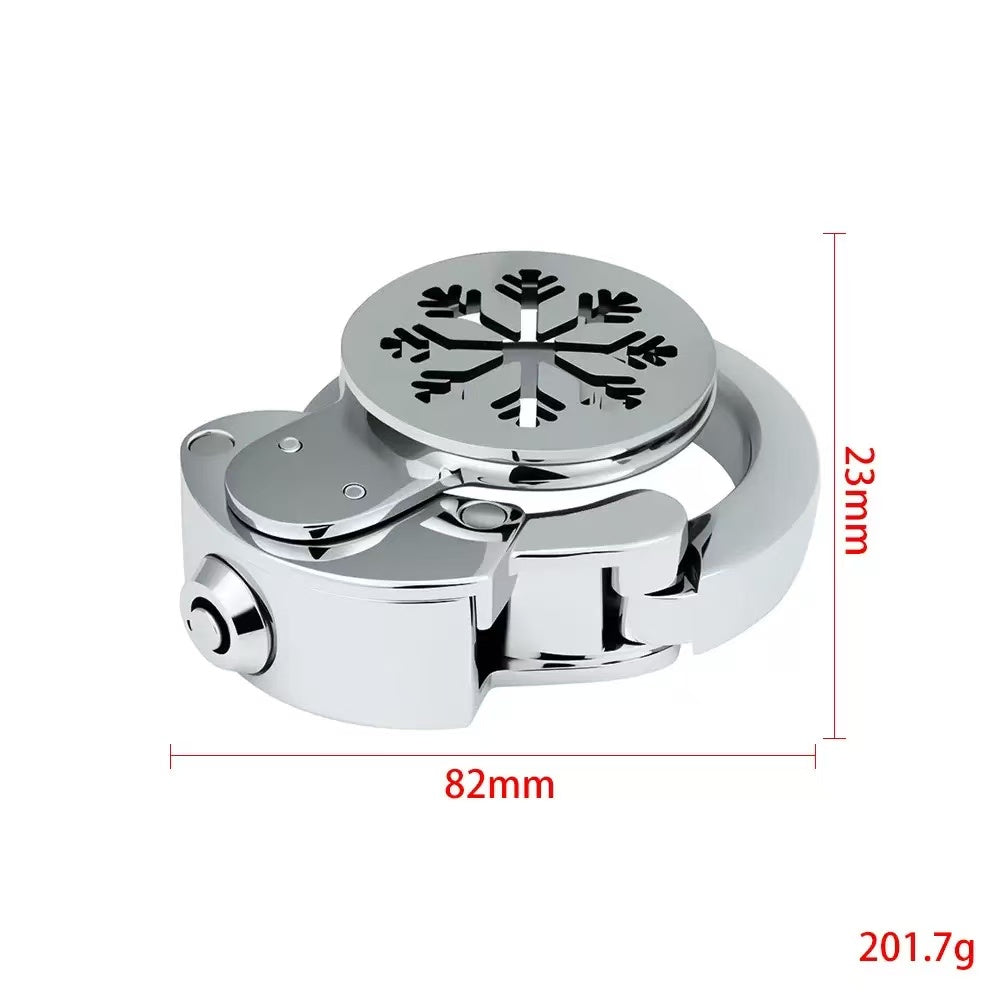 Inverted Flat Chastity Cage Collection with Adjustable Rings – Heart, Sunburst & Shell Ventilation Patterns