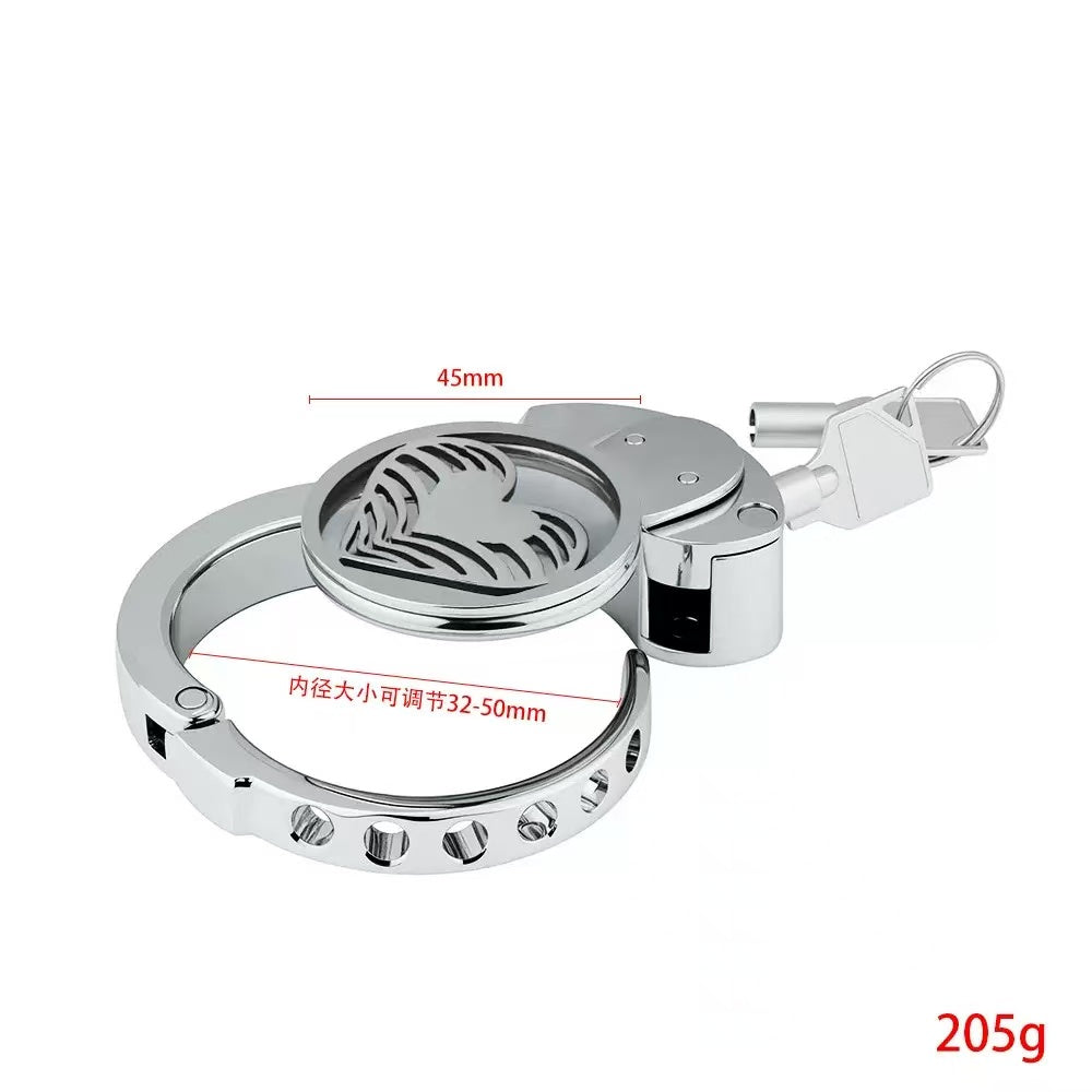 Inverted Flat Chastity Cage Collection with Adjustable Rings – Heart, Sunburst & Shell Ventilation Patterns