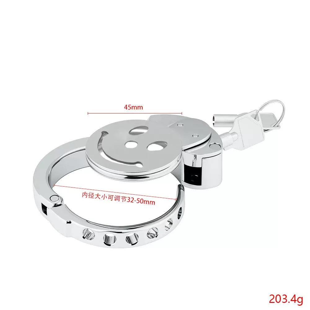 Inverted Flat Chastity Cage Collection with Adjustable Rings – Heart, Sunburst & Shell Ventilation Patterns