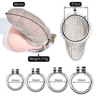 Flexible Stainless Steel Mesh Chastity Cage for Men – 5 Precision Sizes LKM-024