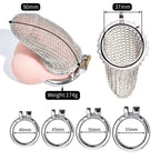 Flexible Stainless Steel Mesh Chastity Cage for Men – 5 Precision Sizes LKM-024