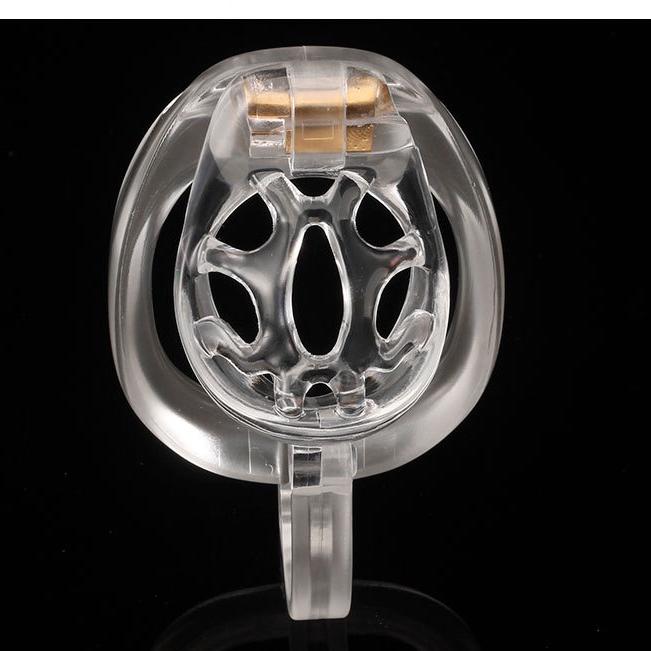Plastic Male Chastity Cage with Key – Adjustable ABS Design, 3 Internal Styles, 4 Ring Sizes (42–55mm), Pink / Black / Clear