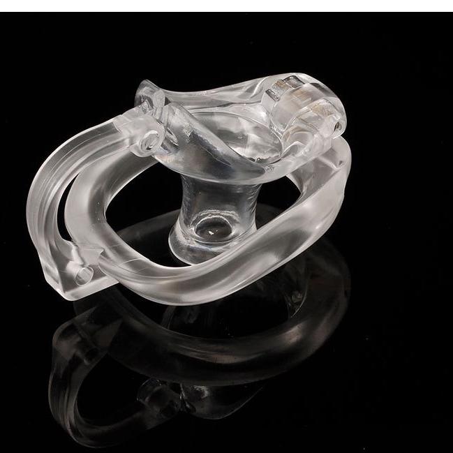 Plastic Male Chastity Cage with Key – Adjustable ABS Design, 3 Internal Styles, 4 Ring Sizes (42–55mm), Pink / Black / Clear
