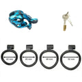 Hand-Painted Cobra Resin Male Chastity Cage – Marble Finish, Multi Sizes (S+ S N+ R+ R), 42–52mm Rings, Lightweight & Breathable