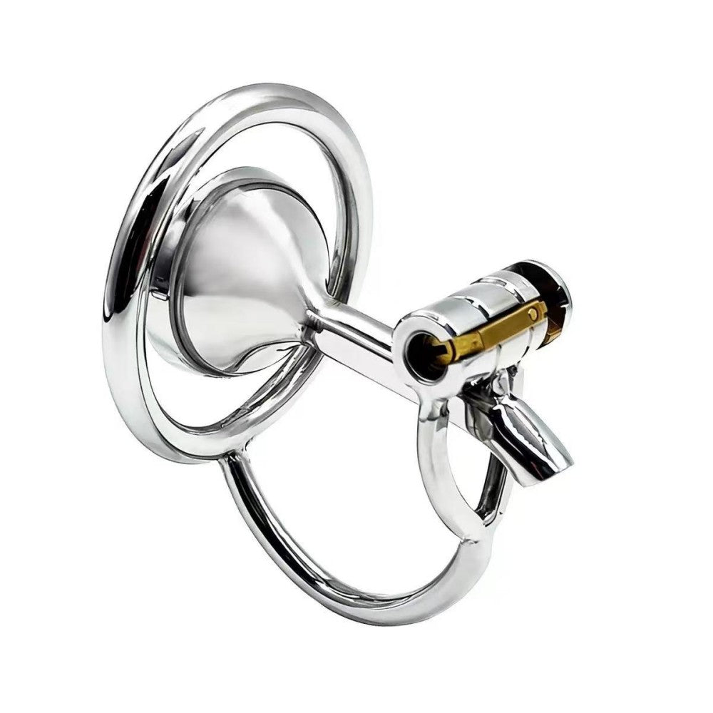 Stainless Steel Flip-Style Male Chastity Cage – Metal Birdcage with Lock | 40/45/50mm Rings