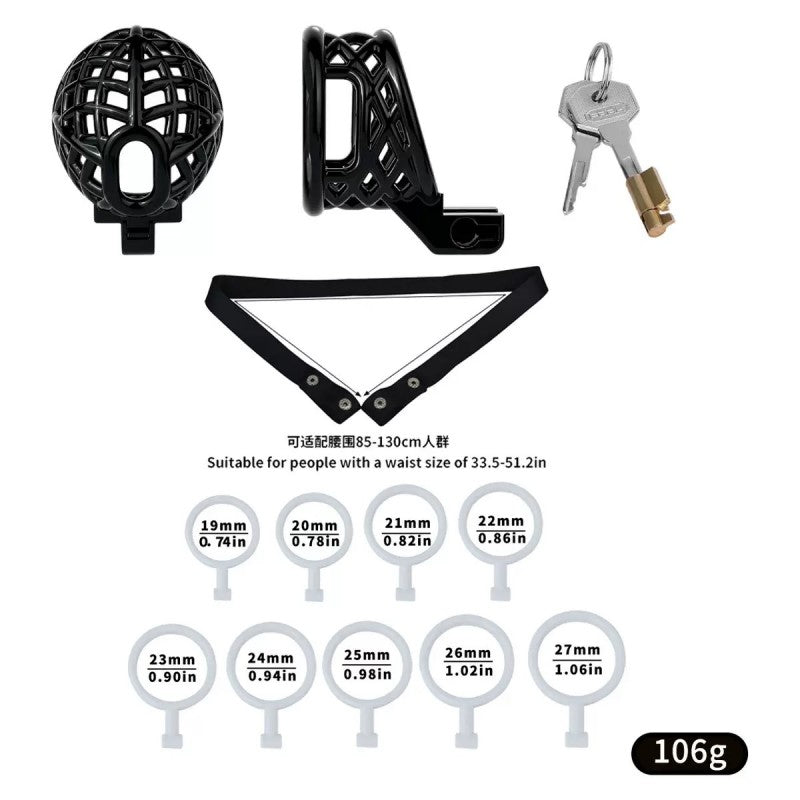 Resin Shaft-Only Chastity Cage | Ringless Breathable Coronal Ridge Fixation Design
