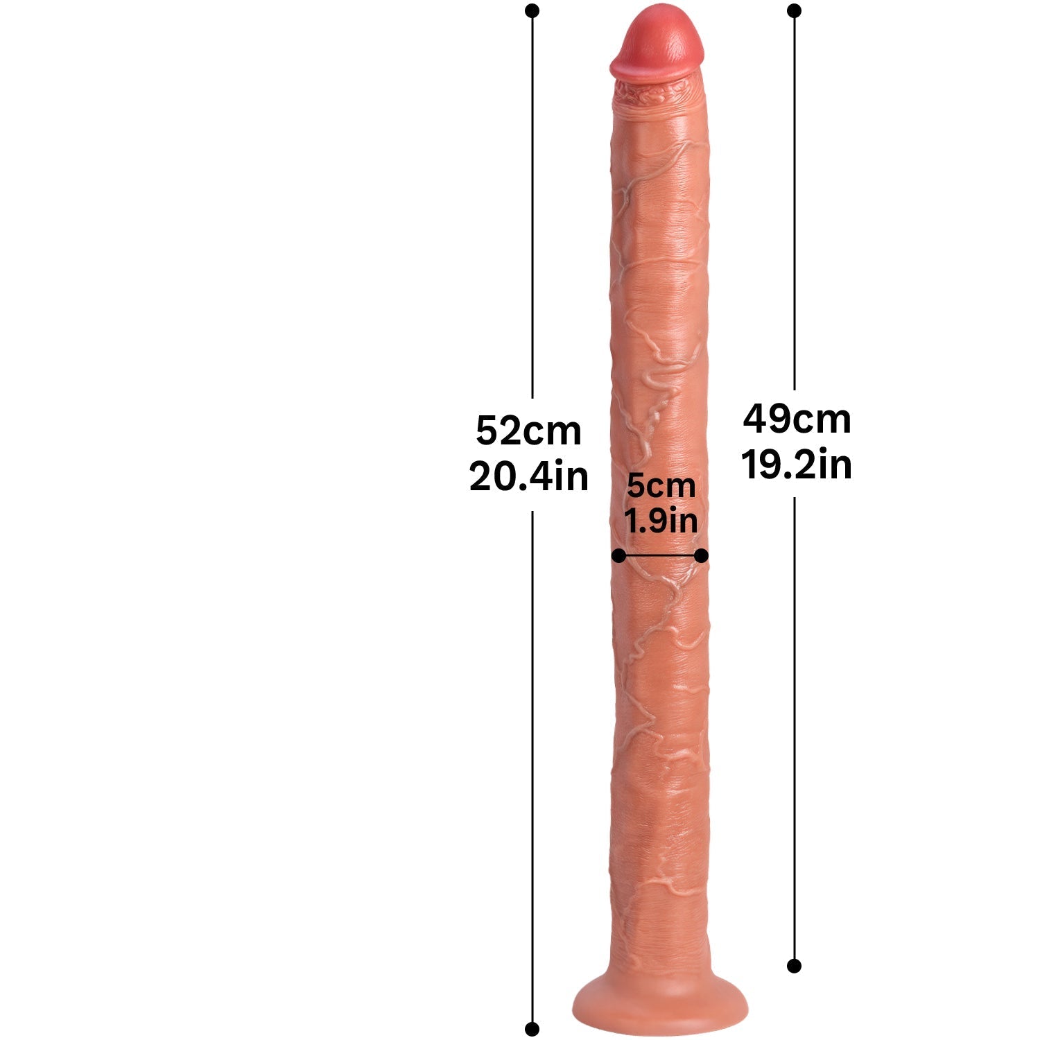 20.4 Inch Extra Long Realistic Dildo with Suction Cup Base, 1.9 Inch Thick - Tarisss Sex Toy Store