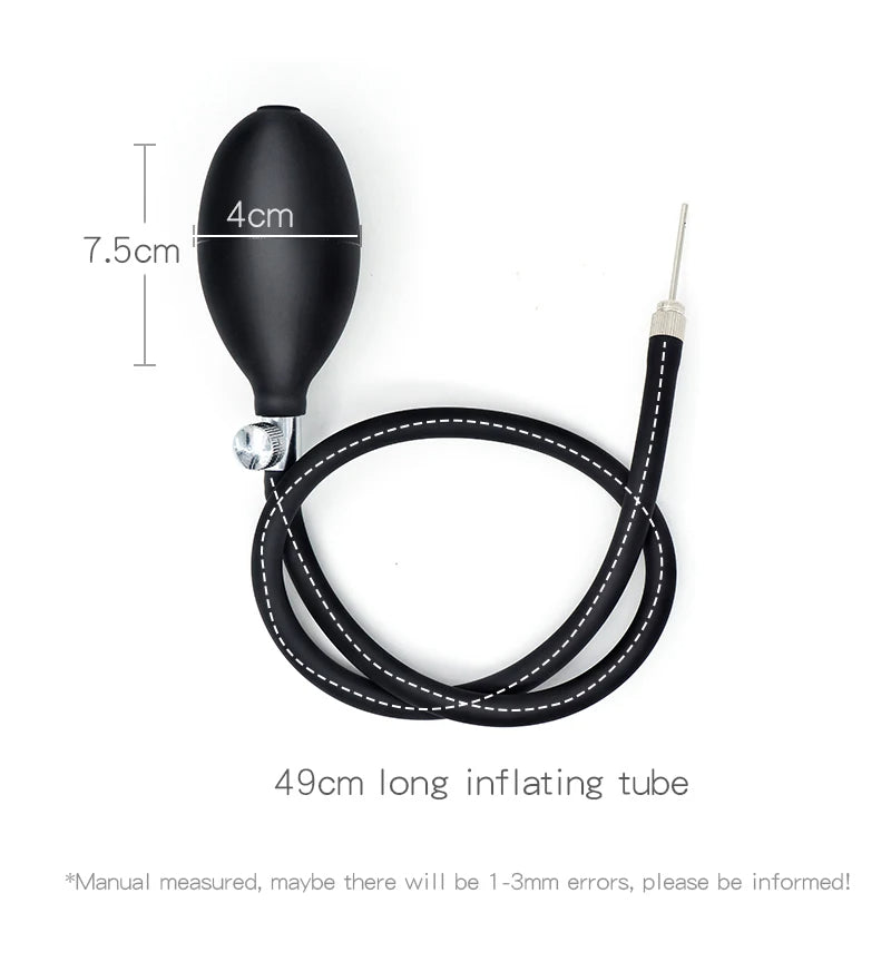 Inflatable Dildo Anal Plug - Dual Steel Ball Build-in Resizable Butt Plug Sex Toys for Men Women